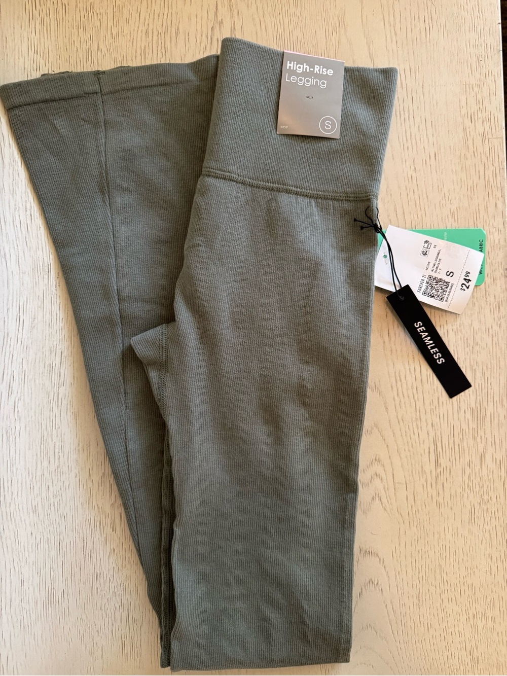 Forever 21 Olive Green High-Rise Leggings